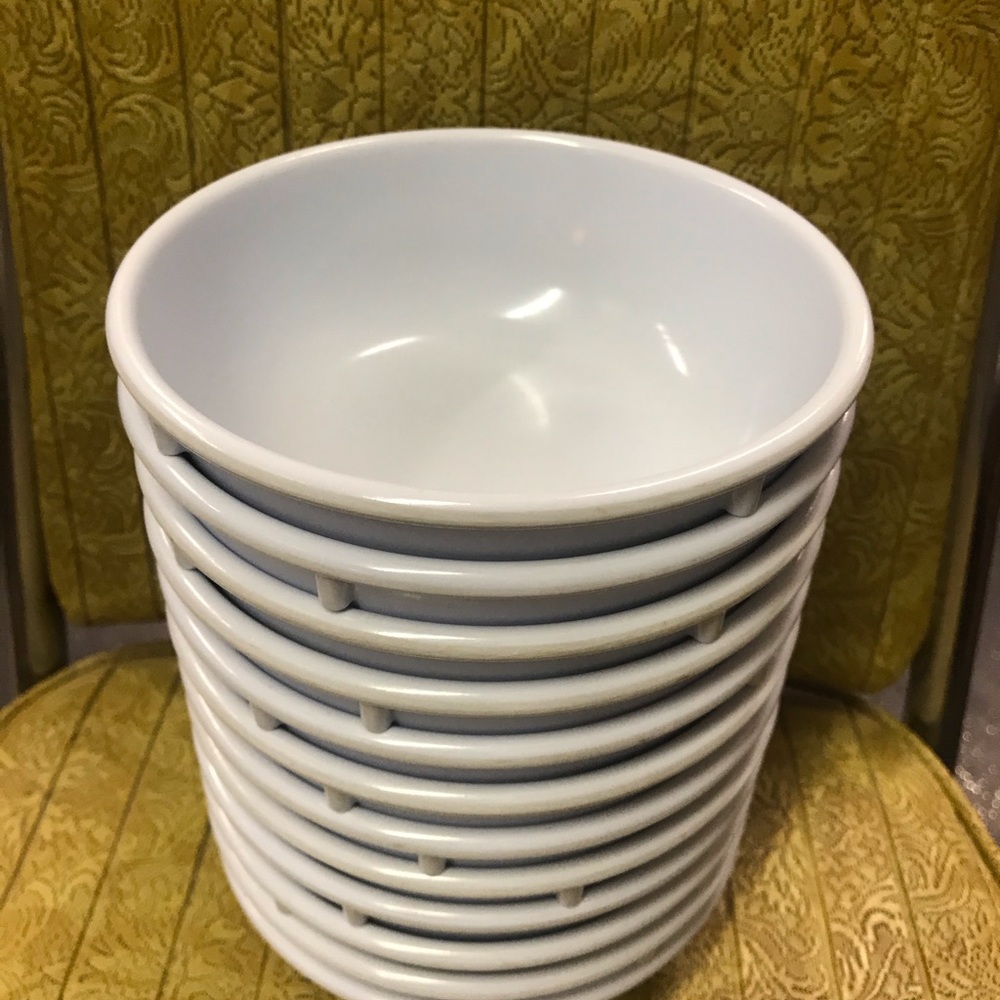 12 VINTAGE BLUE GRAY MELMAC BOWLS DALLAS WARE
